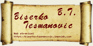 Biserko Tešmanović vizit kartica